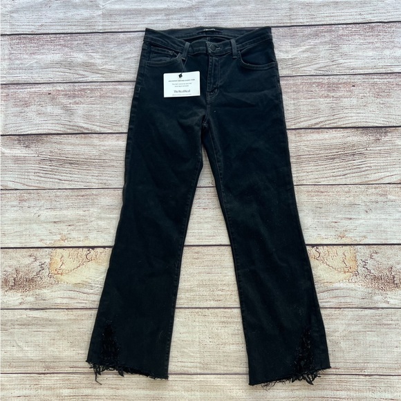 J Brand Selena Mid Rise Ankle Jean in Hendrix Reign Black